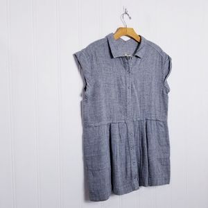 Free People Gray Button-Down Shirt